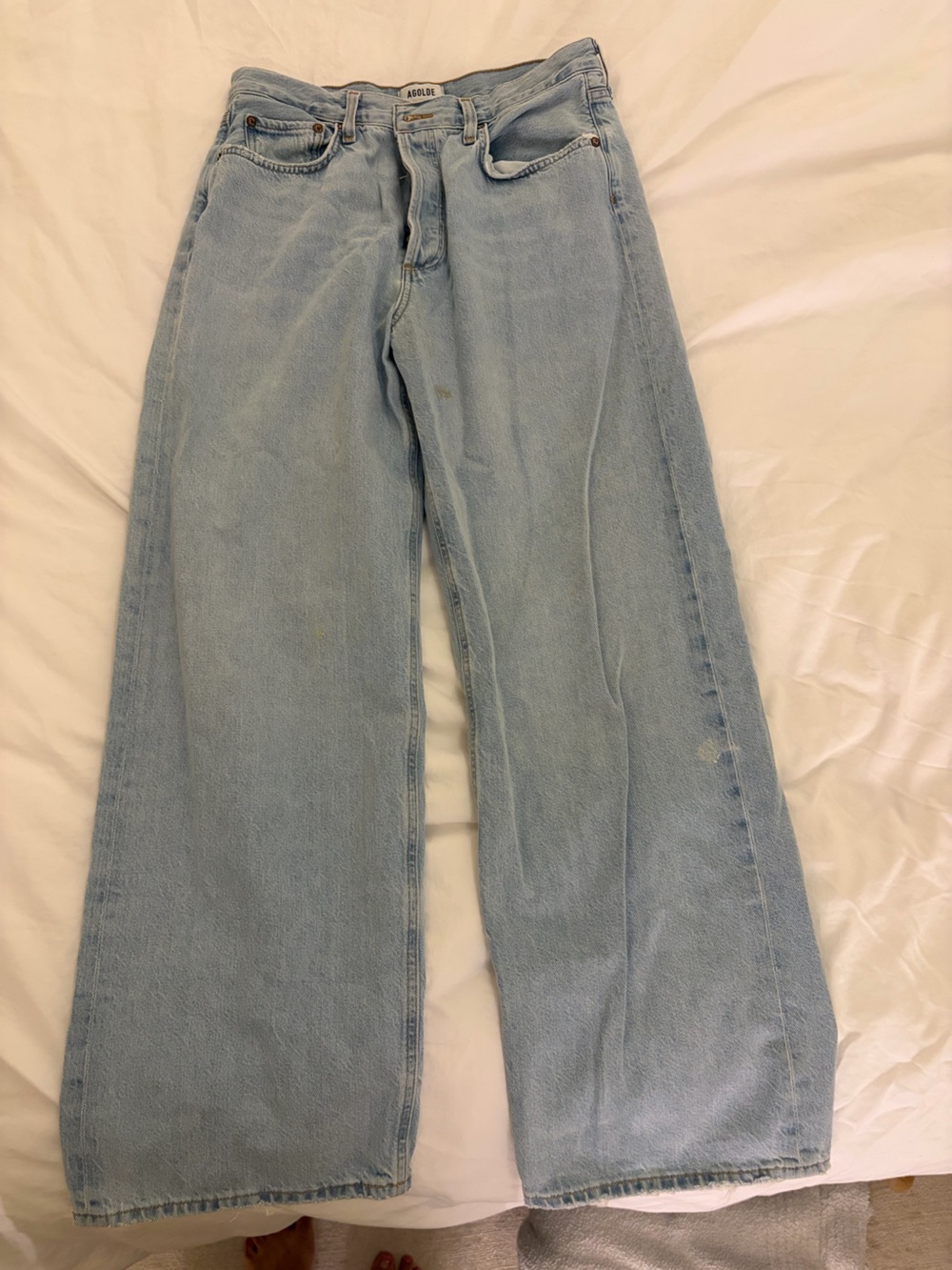 AGOLDE Light Wash Low Slung Baggy Jeans